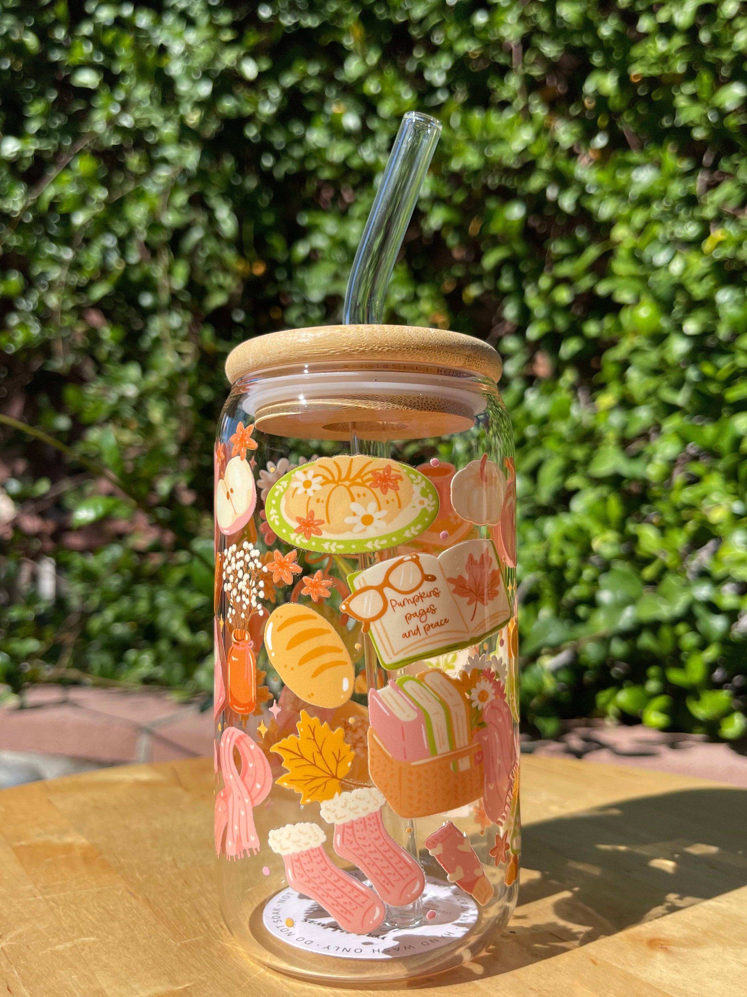 Cozy Coquette Fall Glass Cup