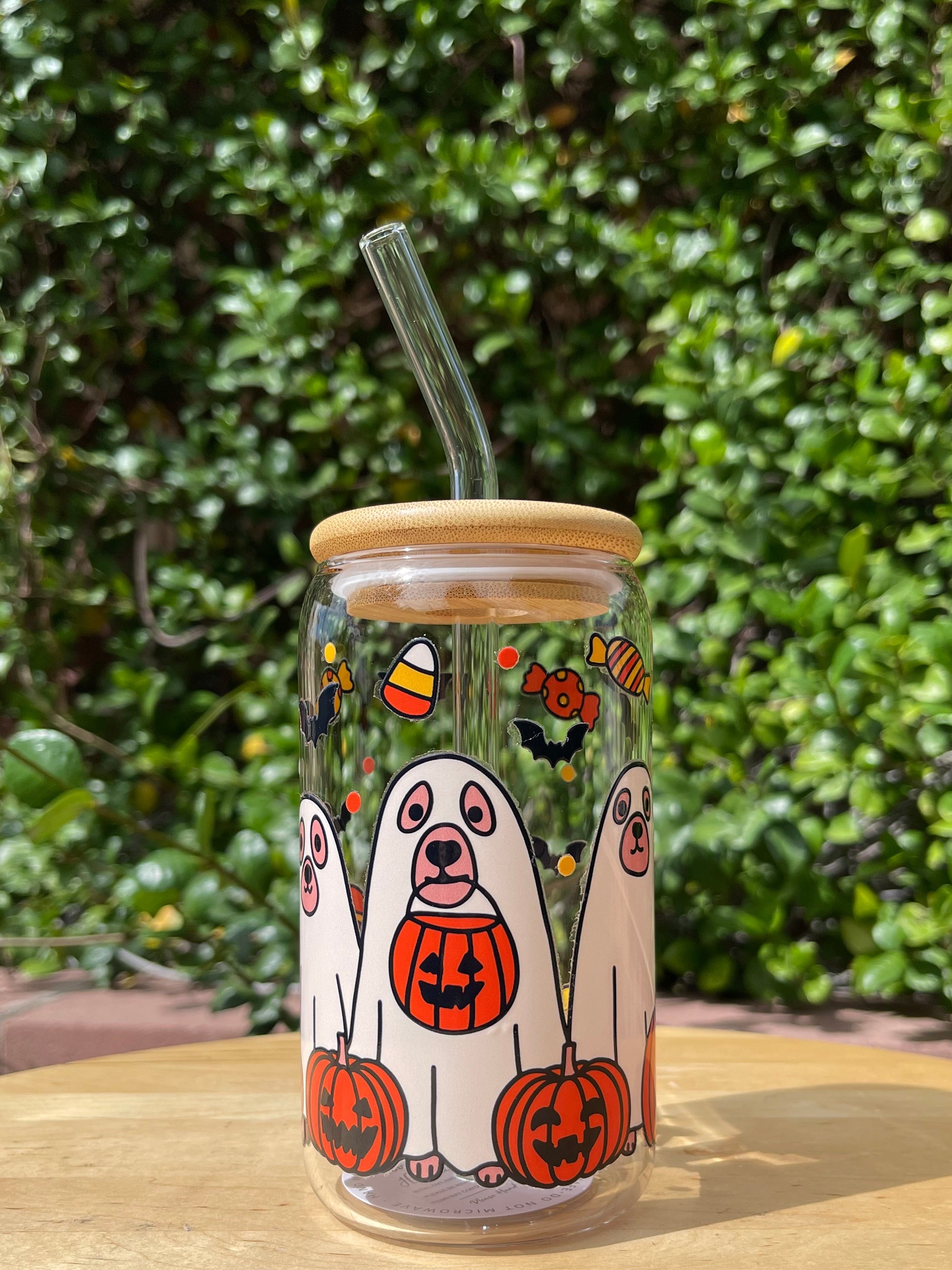 Ghost Pups Glass Cup