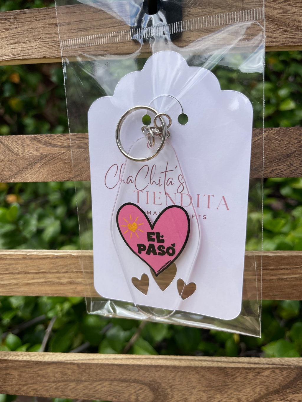 Pink Heart El Paso Keychain