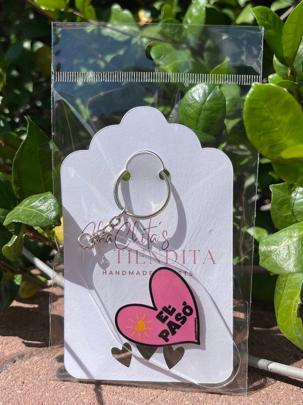 Pink Heart El Paso Keychain