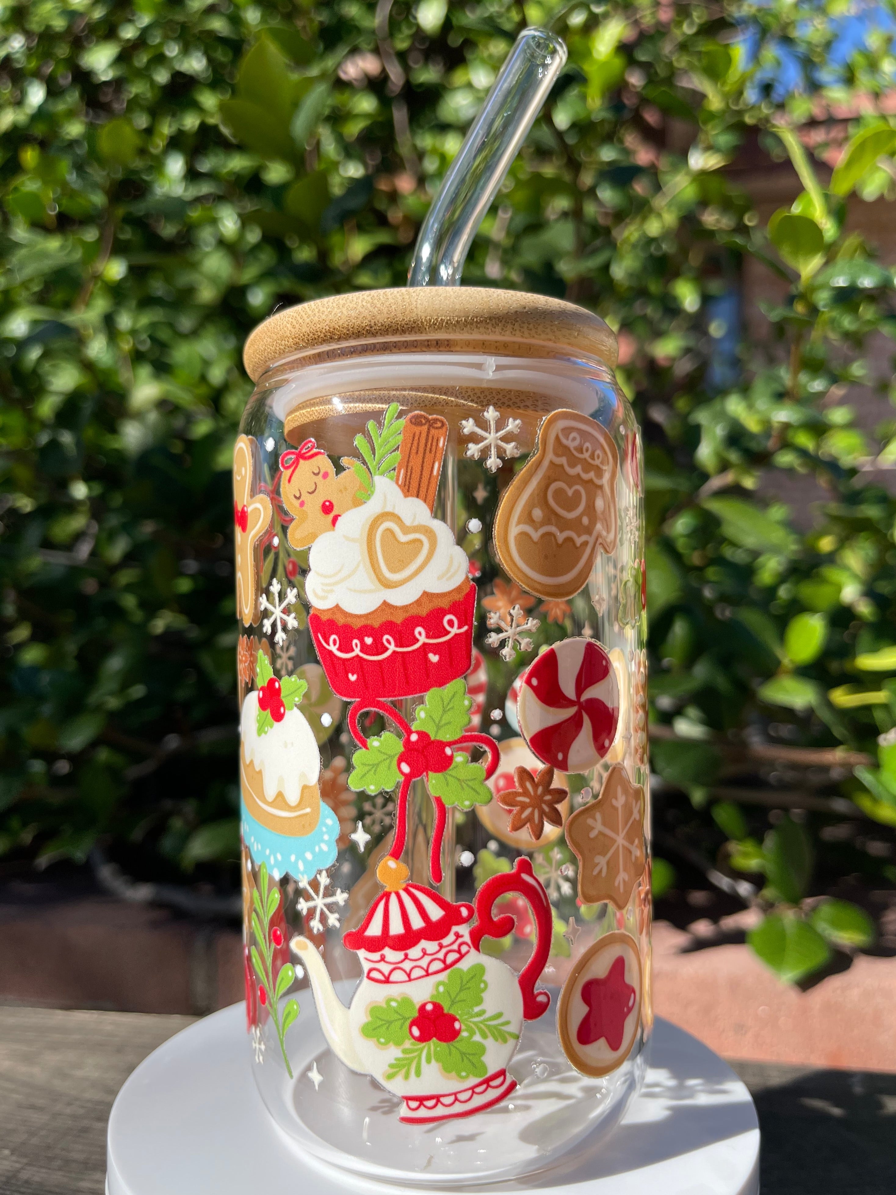 Holiday Baking Time Glass Cup
