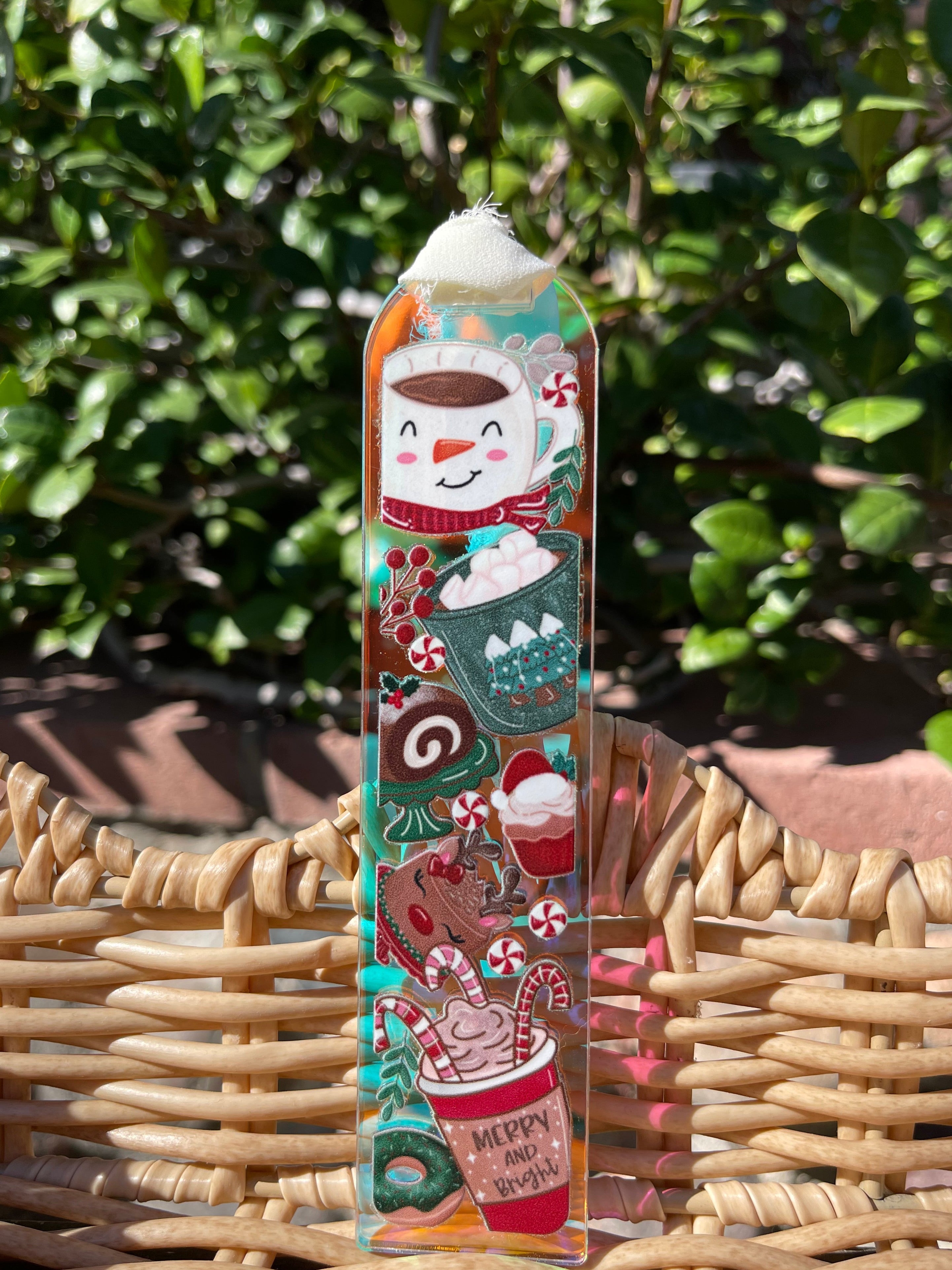 Holiday Coffee Holographic Bookmark