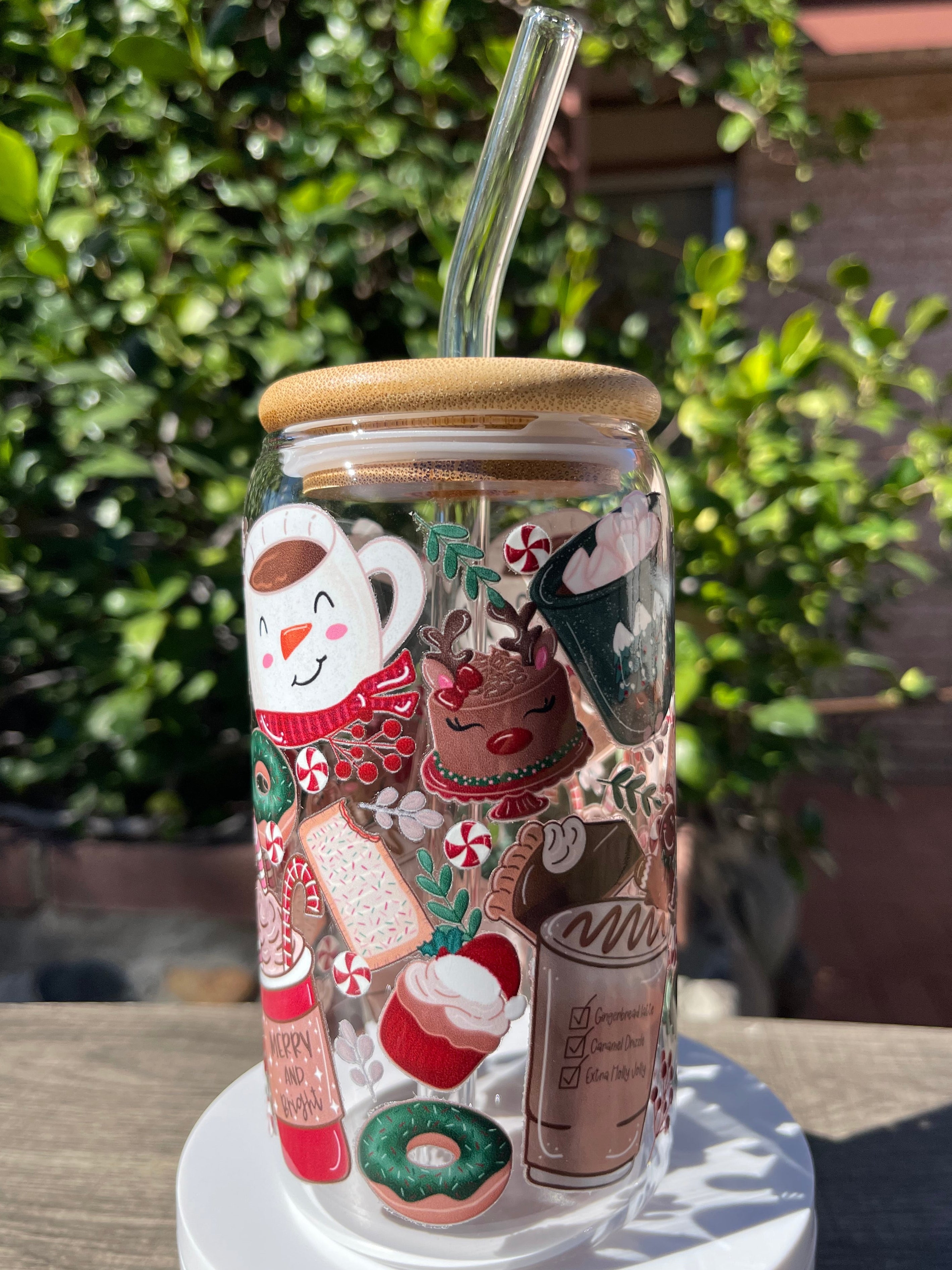Holiday Coffee Glass Cup