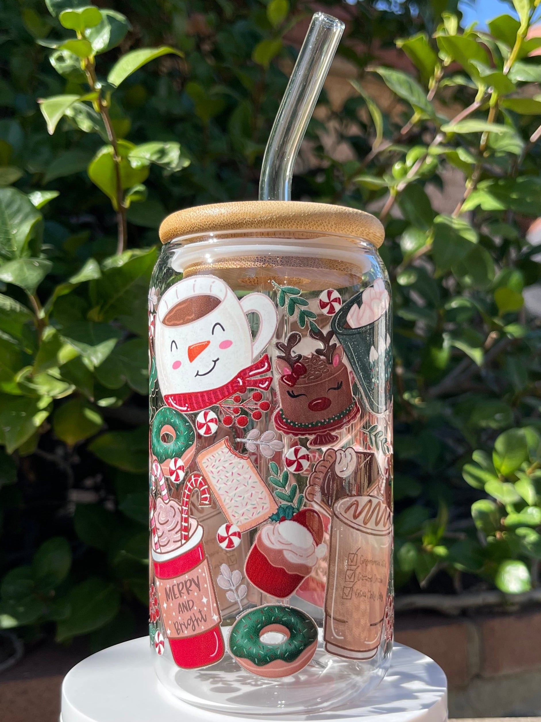 Holiday Coffee Glass Cup