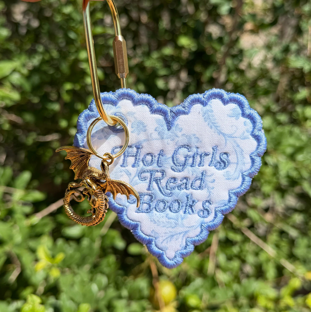 Hot Girls Read Books Embroidered Keychain