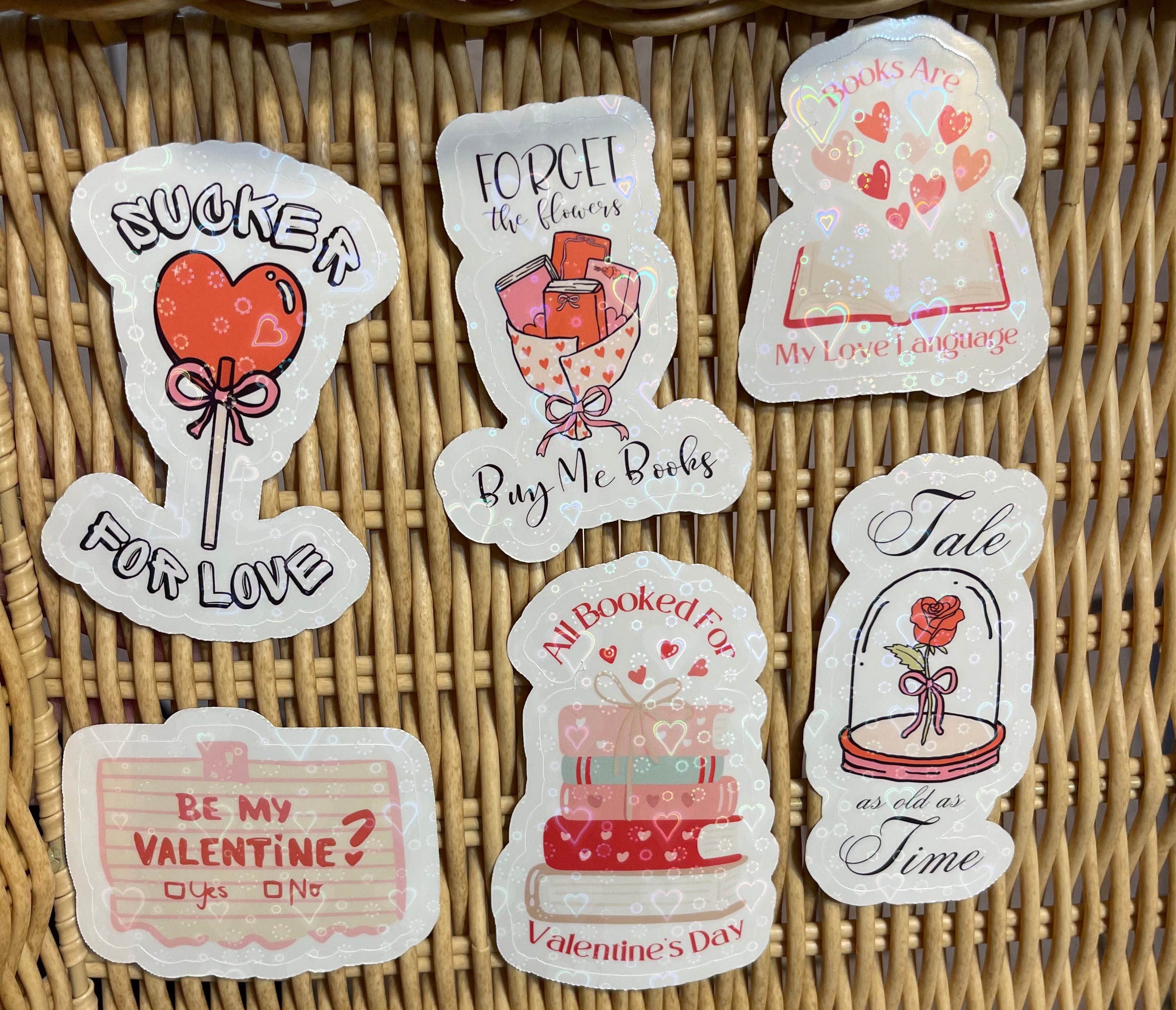 Valentine's Day Holographic Sticker Pack