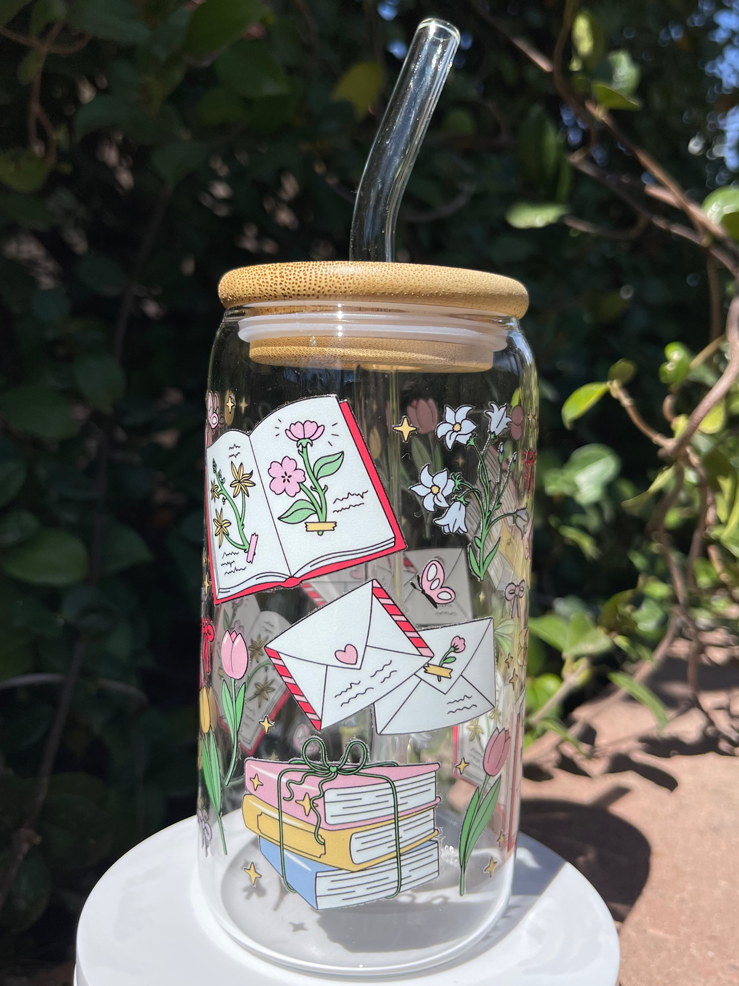 Spring Books Glass Cup