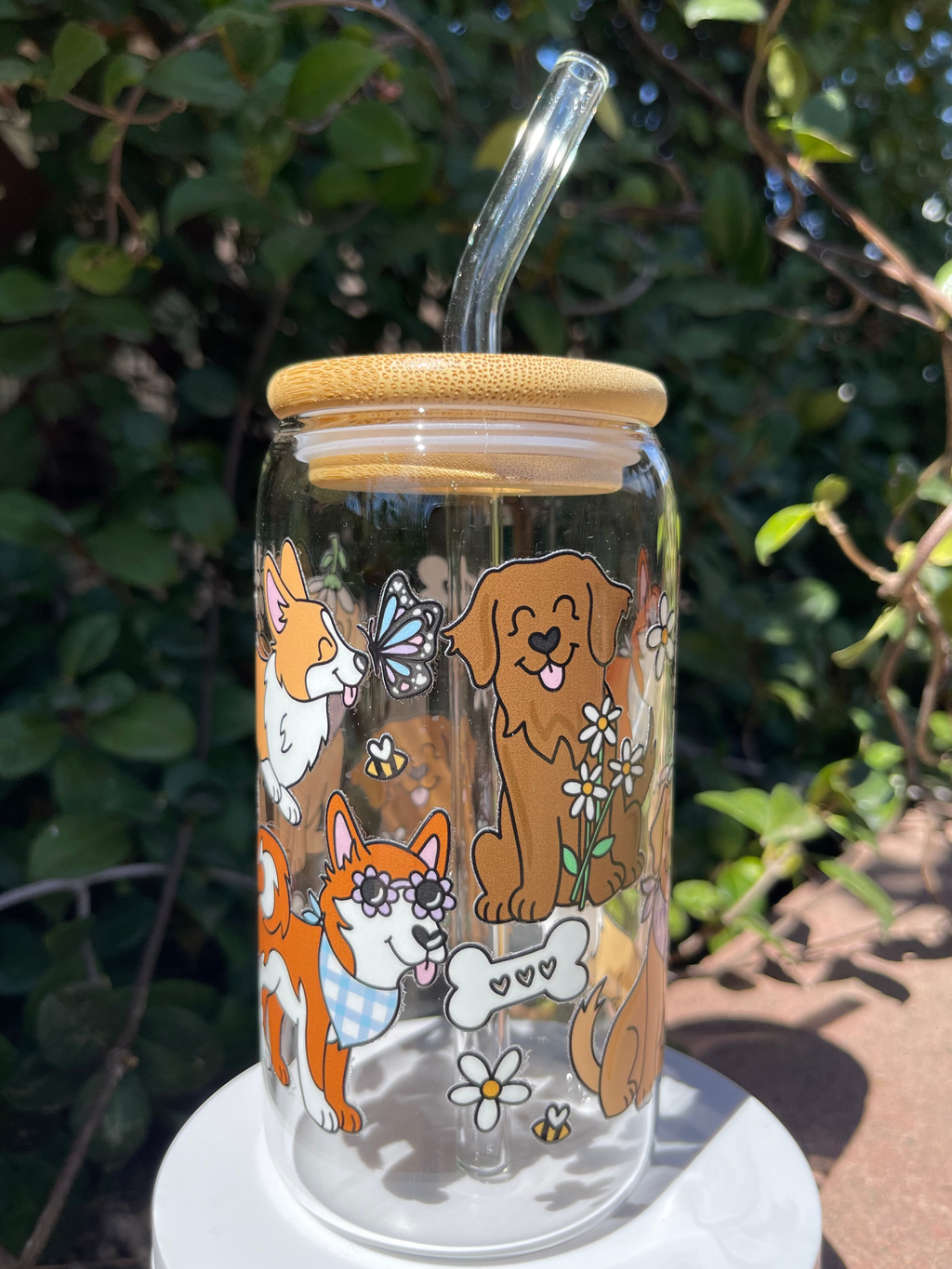 Spring Pups Glass Cups