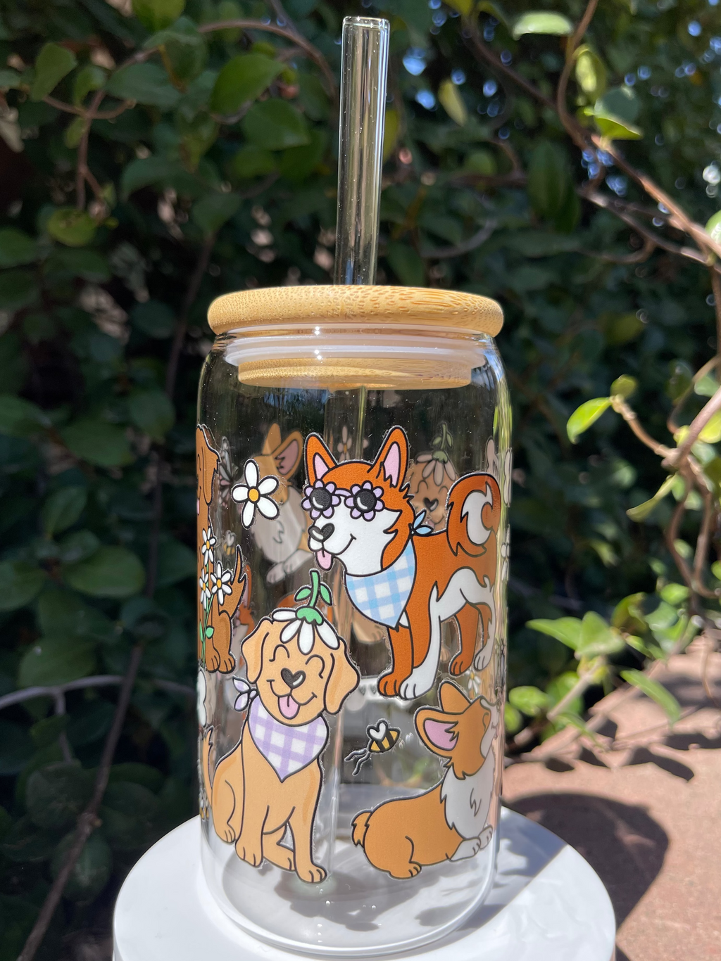 Spring Pups Glass Cups