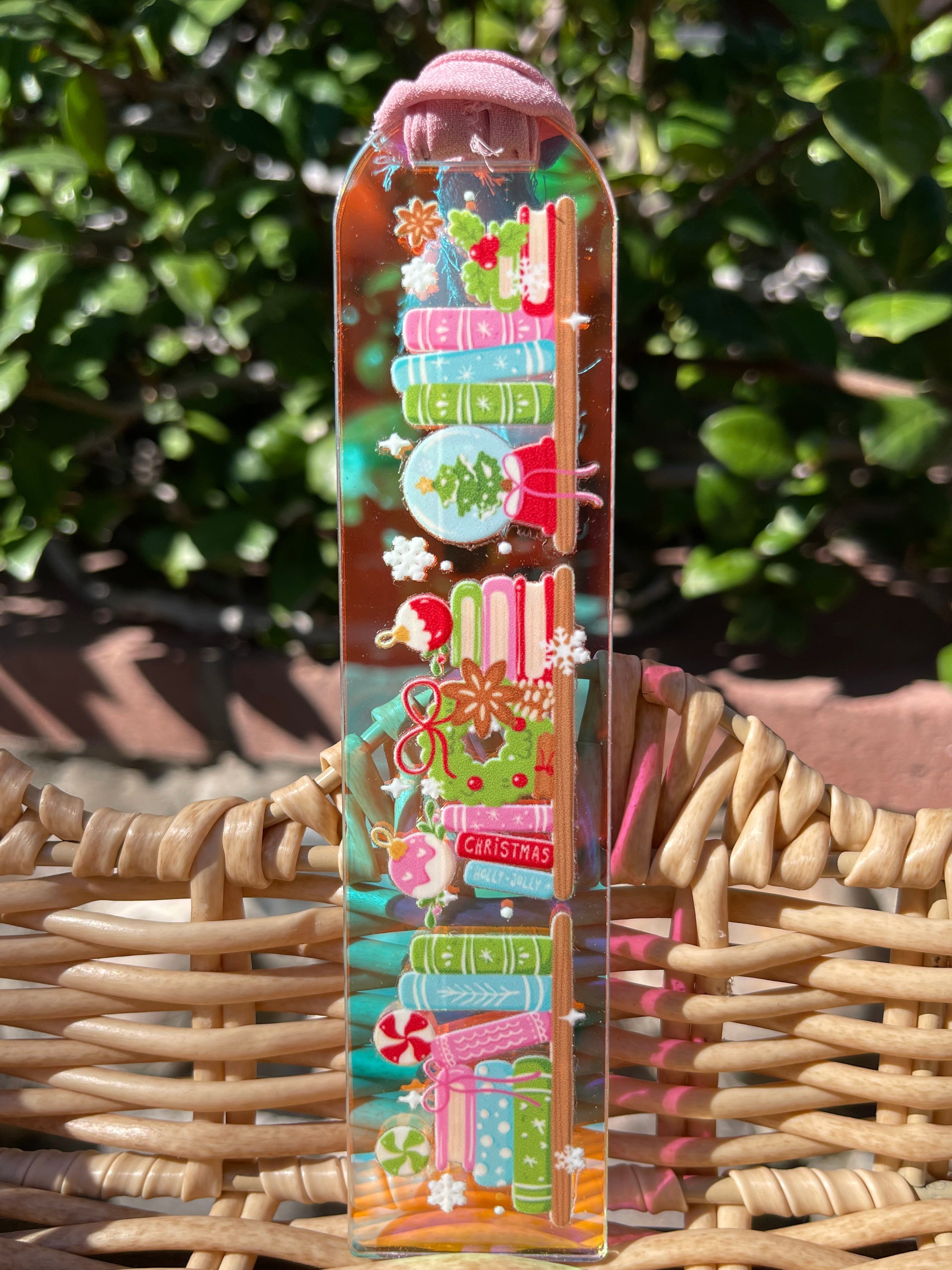 Merry Bookmas Shelf Holographic Bookmark