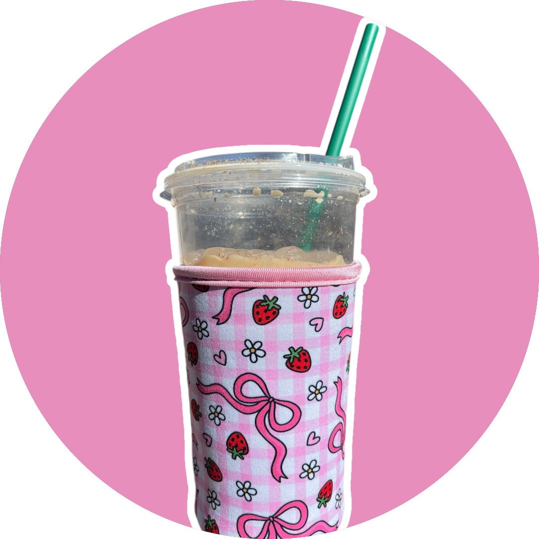 Strawberry & Bows Coffee Sleeves