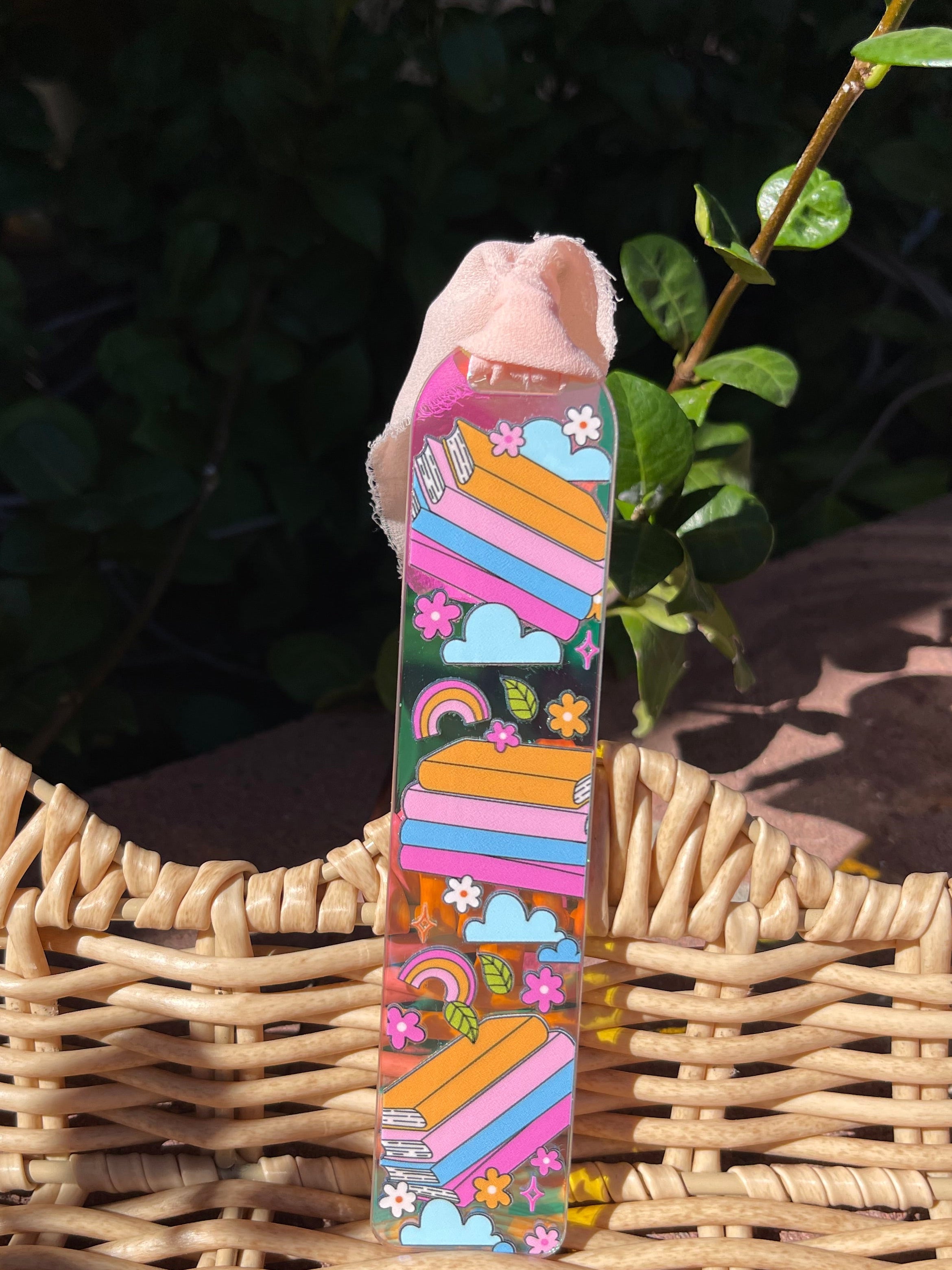 Rainbows and Books Holographic Bookmark