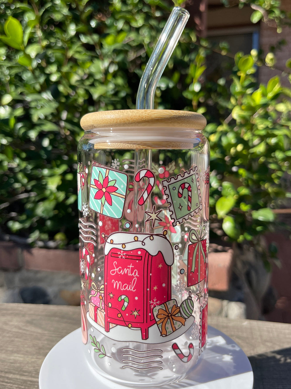 Santa Mail Glass Cup