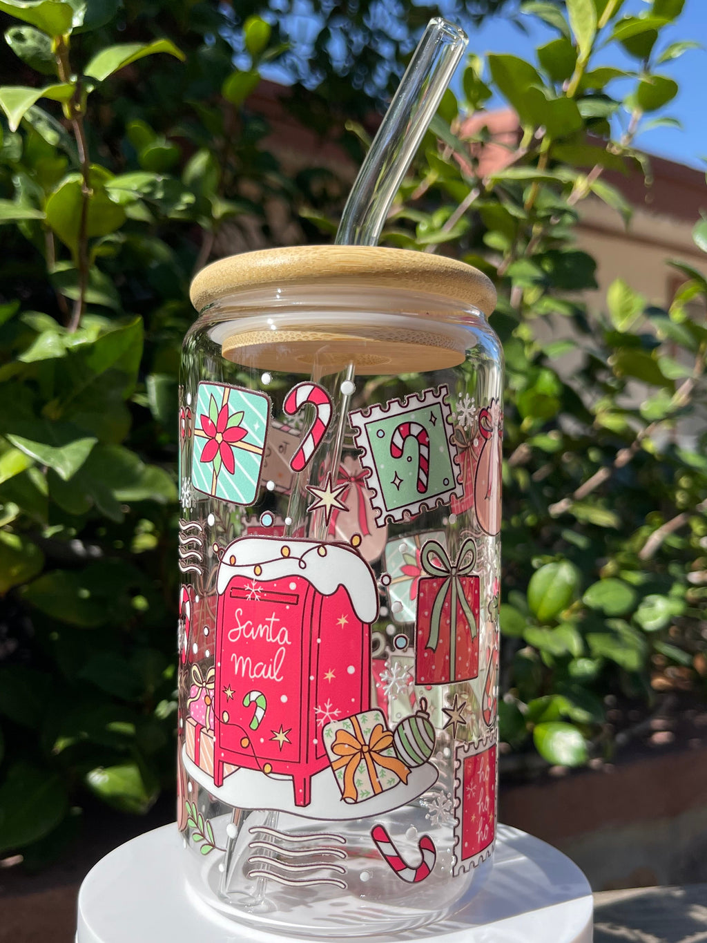 Santa Mail Glass Cup