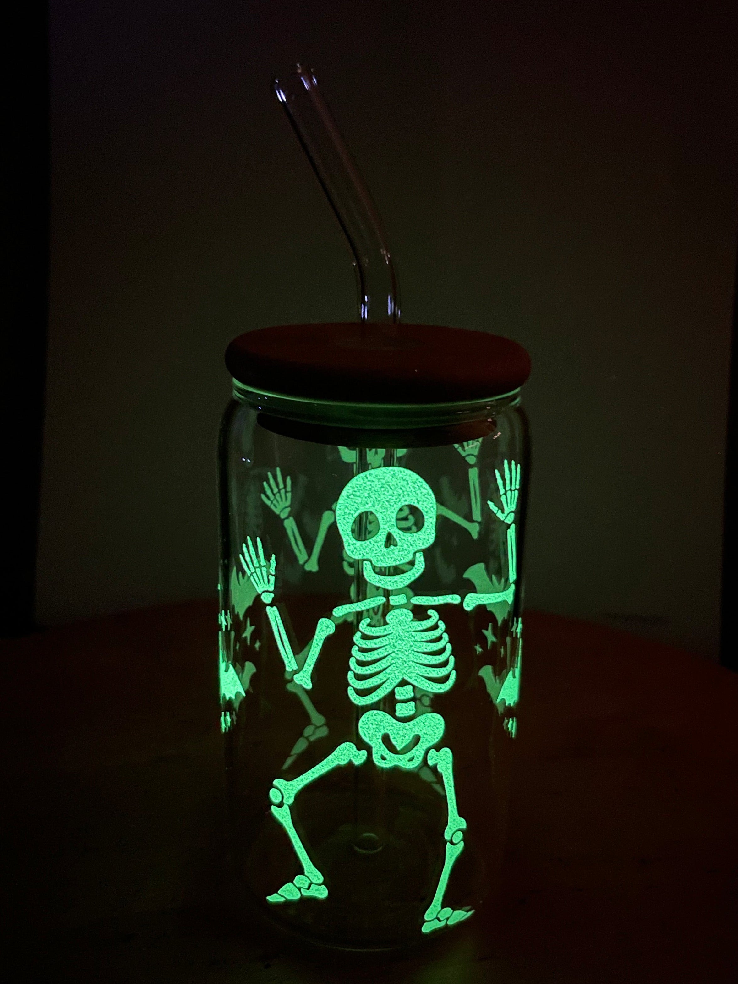 Spooky Scary Skeletons Glass Cup