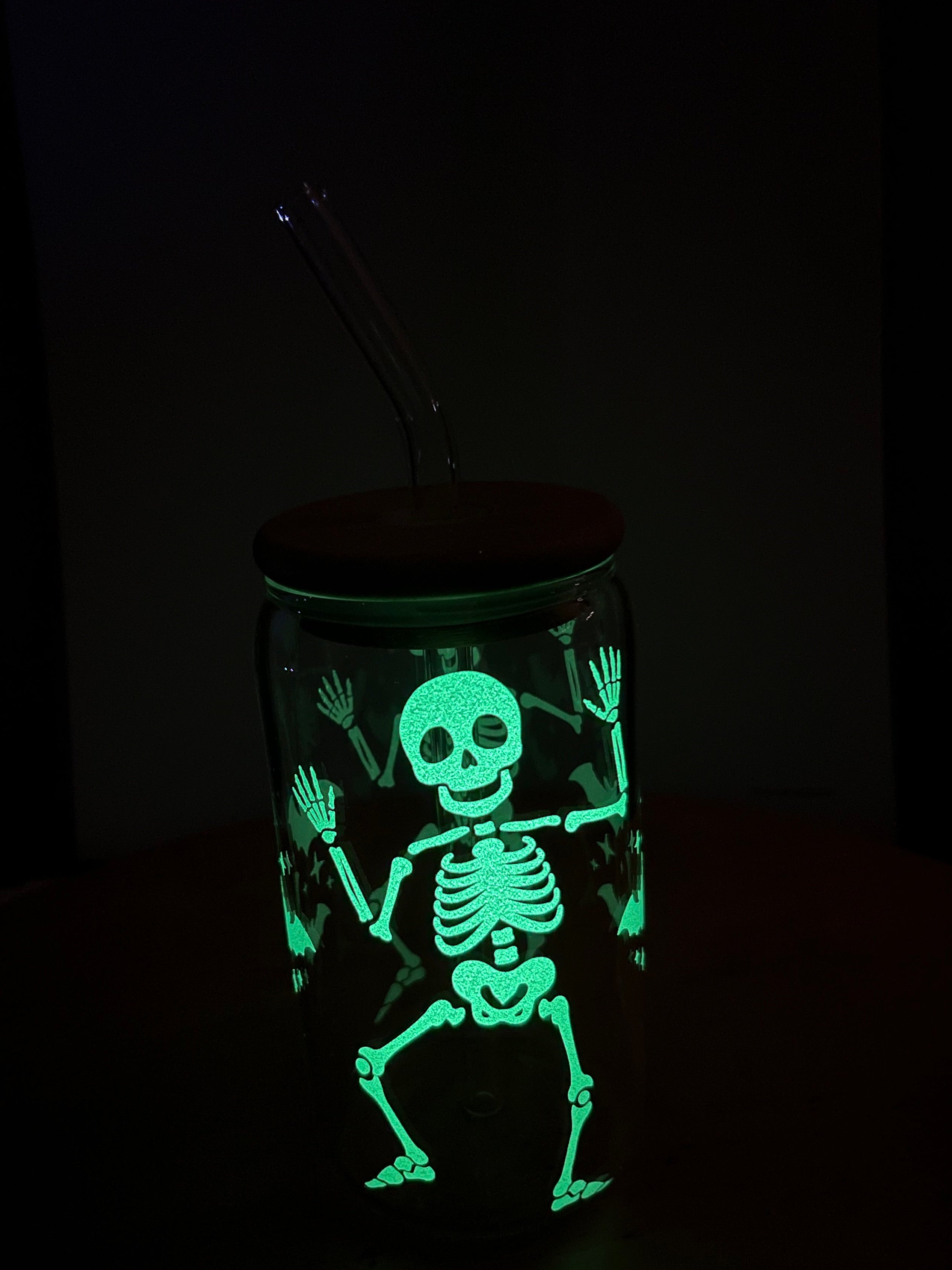 Spooky Scary Skeletons Glass Cup