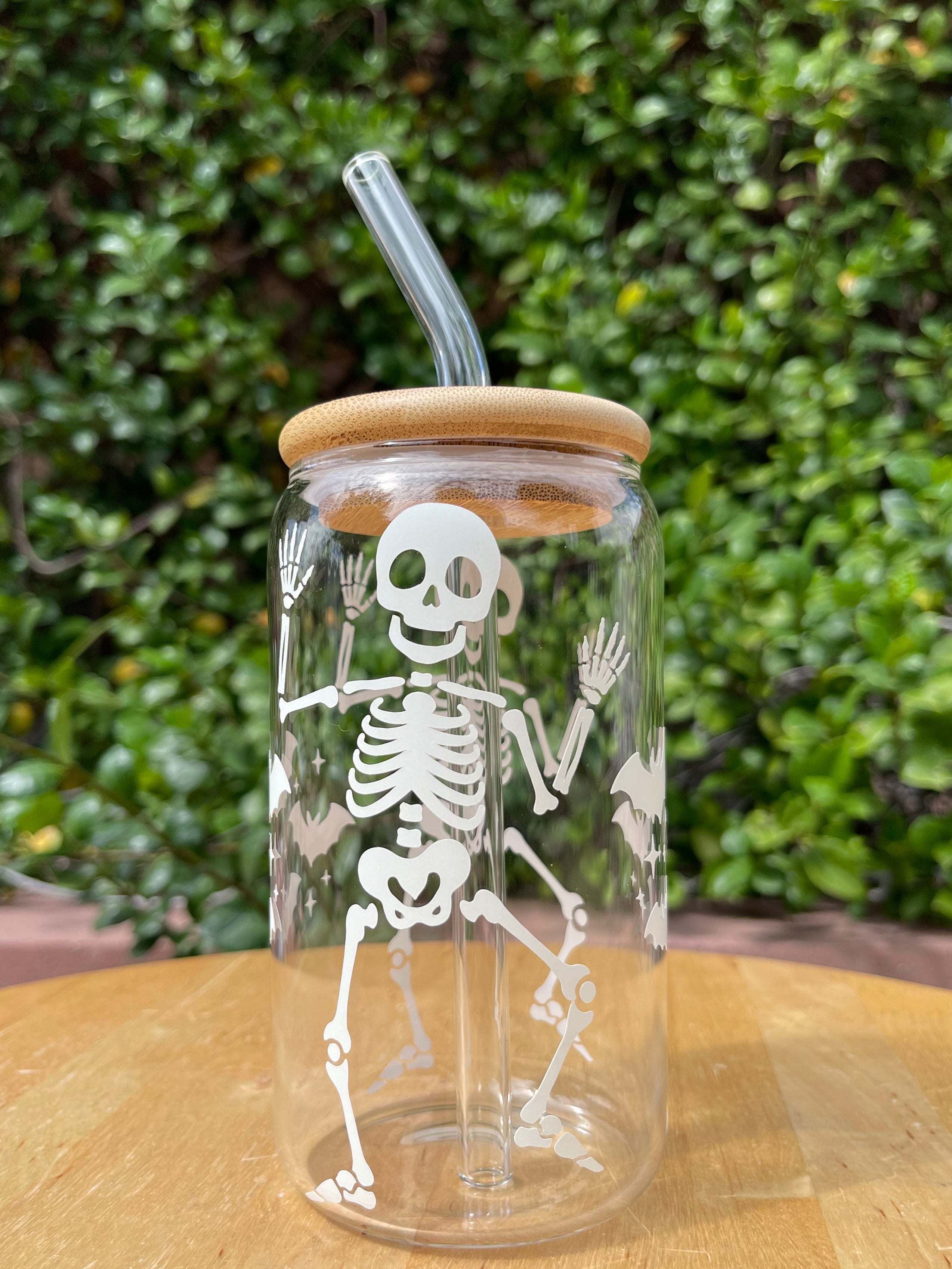 Spooky Scary Skeletons Glass Cup
