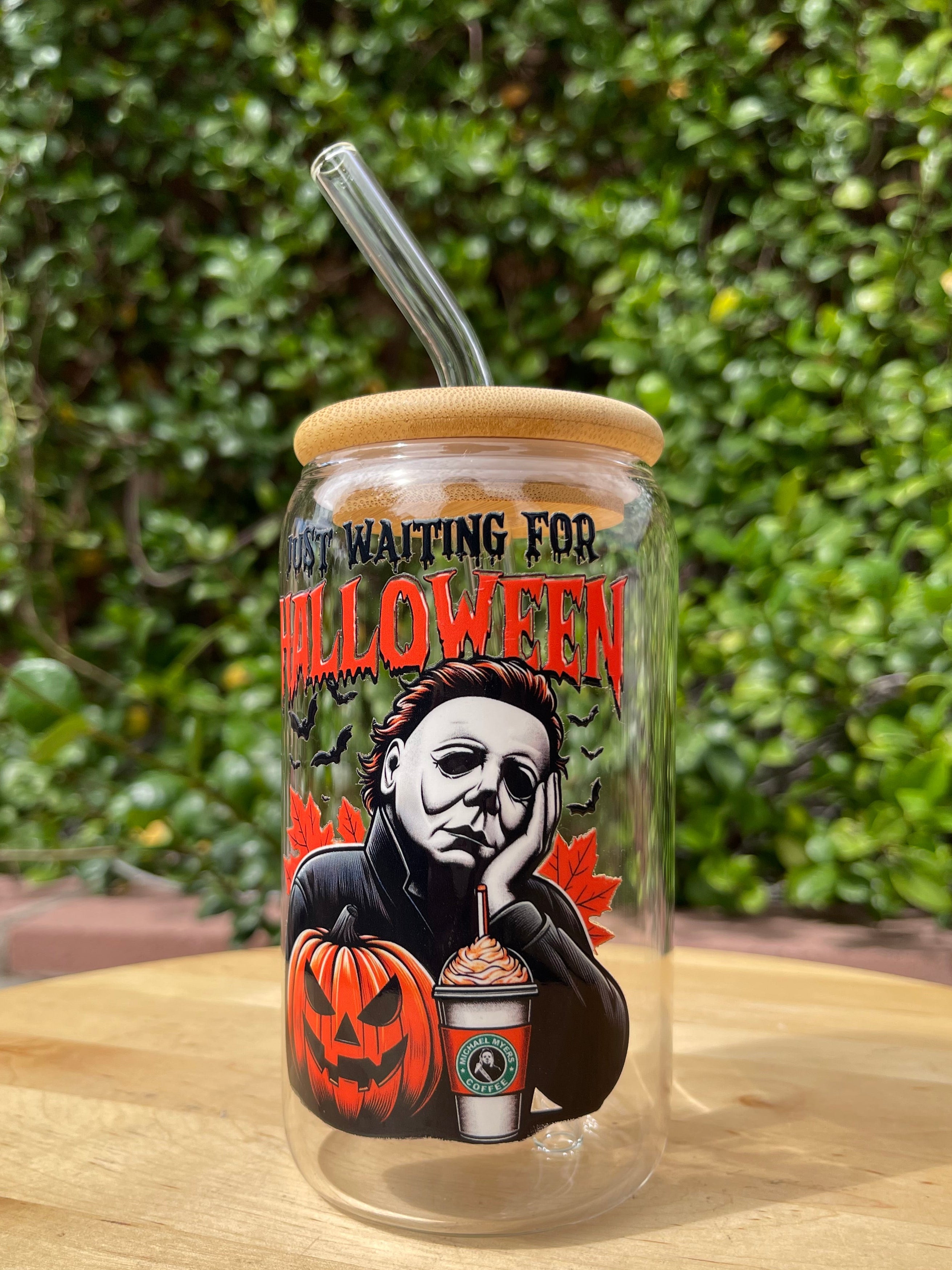 Waiting For Halloween Glass Cup