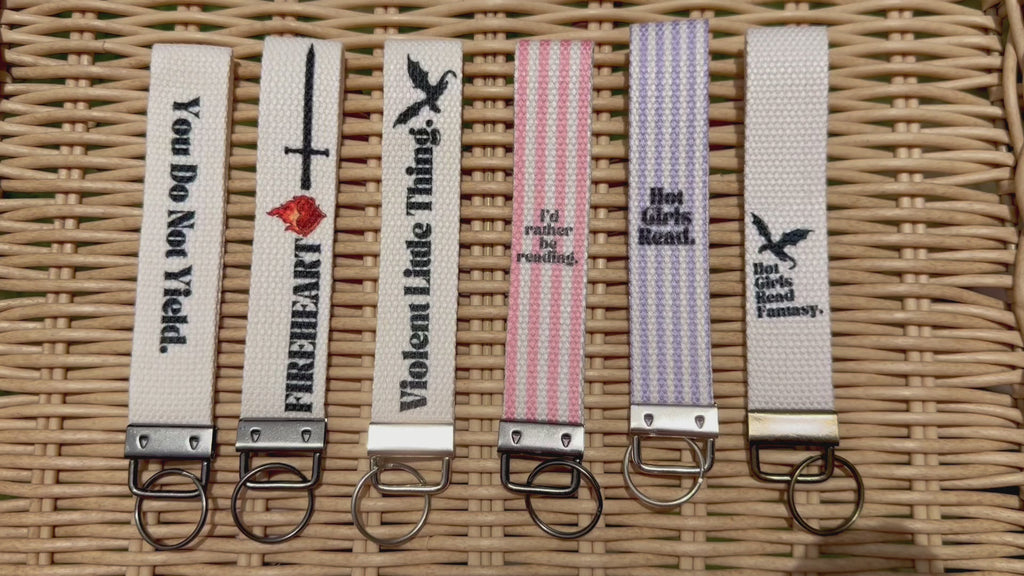 Bookish Handmade Wrislet Lanyard Keychain