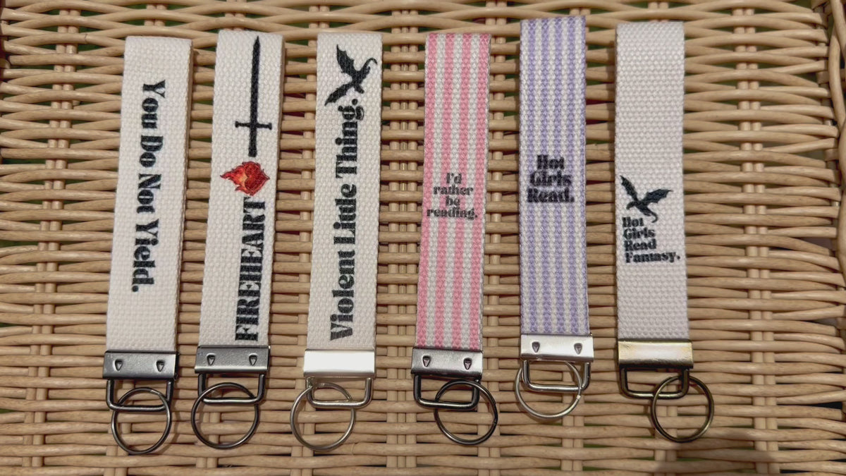 Bookish Handmade Wrislet Lanyard Keychain
