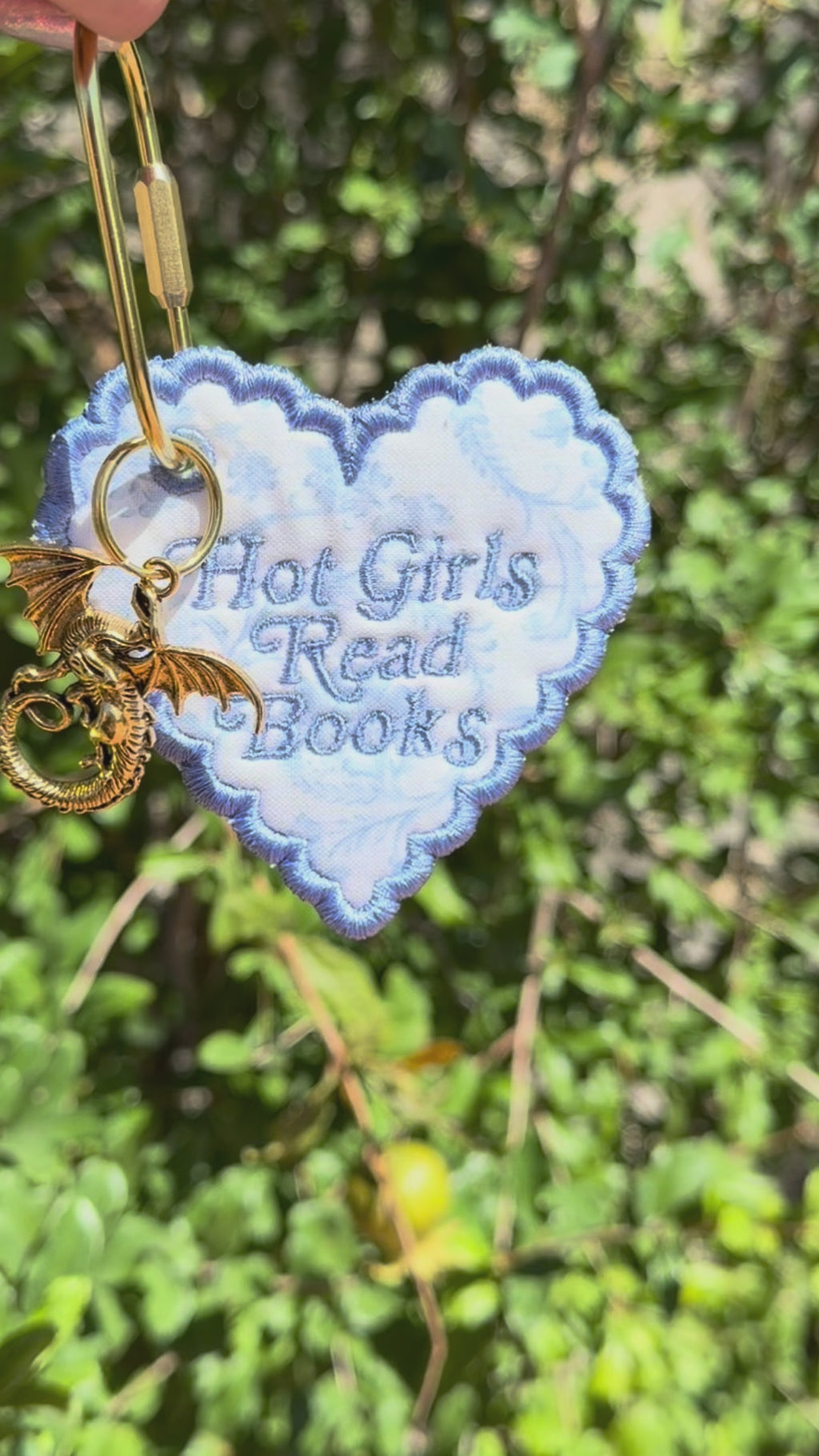 Hot Girls Read Books Embroidered Keychain